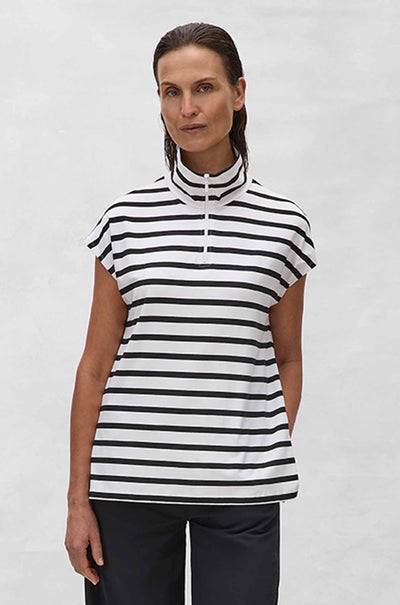 Mela Purdie - Half Zip Shell in Trunk Stripe Knit