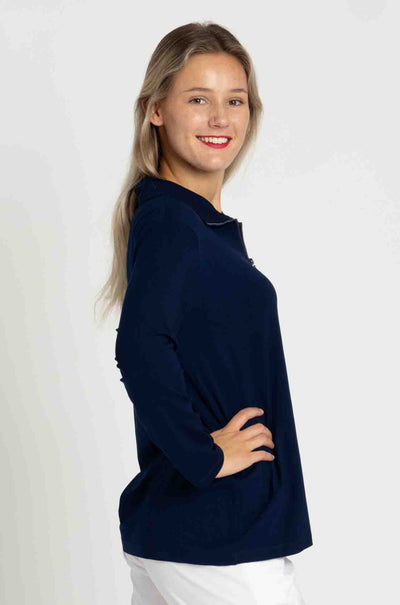 Mela Purdie - Half Zip Sweater in Denim