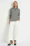 Mela Purdie - Half Zip Sweater in Bevel Stripe Knit