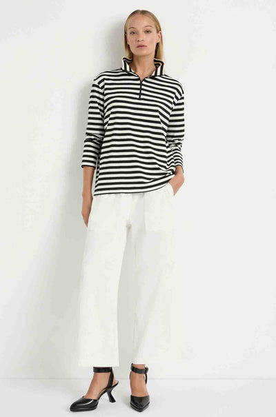 Mela Purdie - Half Zip Sweater in Bevel Stripe Knit