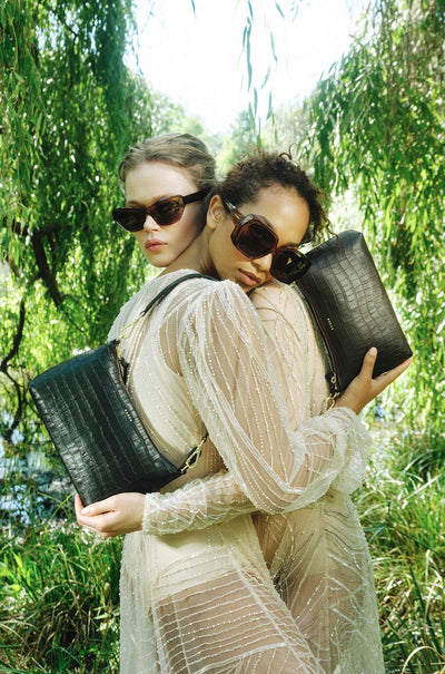 Saben - Haven Shoulder Bag in Cacao Croc