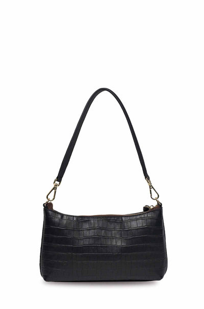 Saben - Haven Shoulder Bag in Black Croc