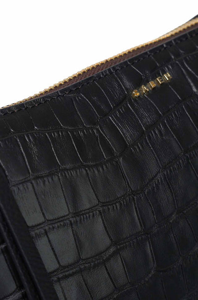 Saben - Haven Shoulder Bag in Black Croc