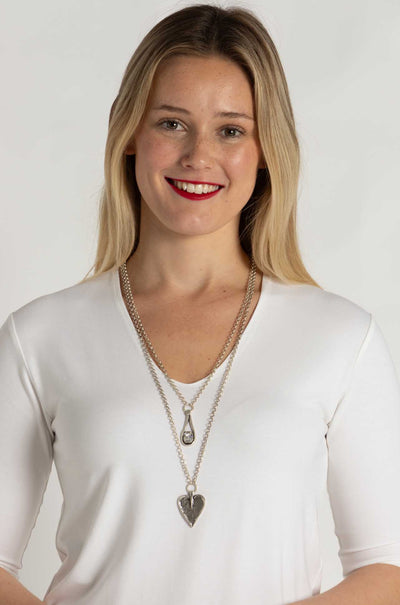 Pewter - Heart Necklace