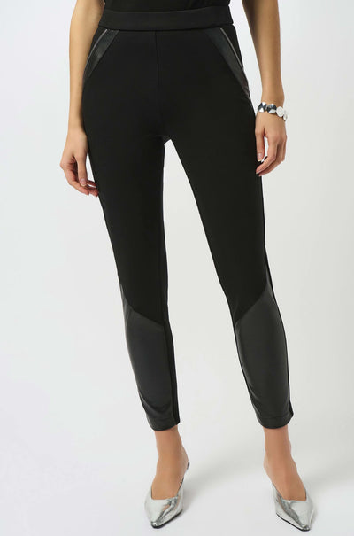 Joseph Ribkoff - Heavy Knit and Leatherette Pull On Legging