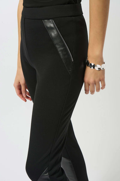Joseph Ribkoff - Heavy Knit and Leatherette Pull On Legging