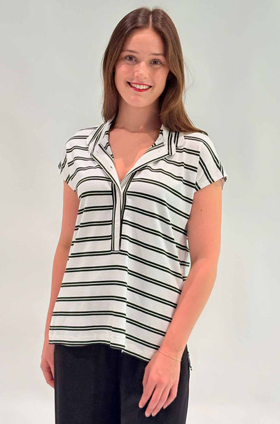 Mela Purdie - Henley Tank in Dual Stripe Jersey
