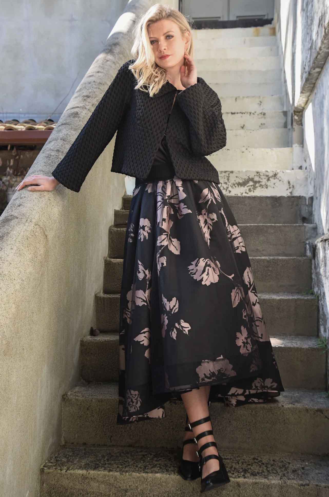 Trelise Cooper - Enter The Bloom How Bow Can You Go Skirt in Black/Pink