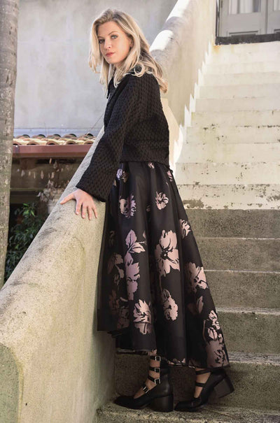 Trelise Cooper - Enter The Bloom How Bow Can You Go Skirt in Black/Pink