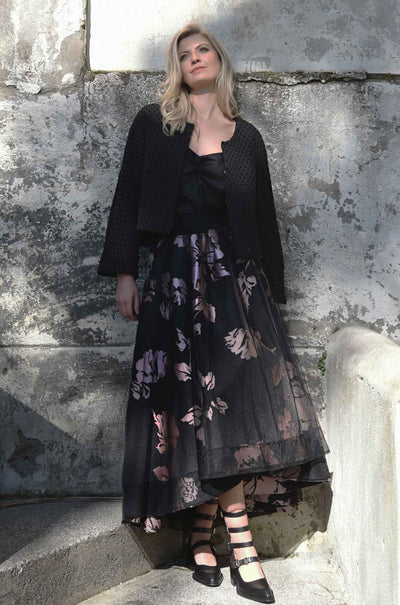 Trelise Cooper - Enter The Bloom How Bow Can You Go Skirt in Black/Pink