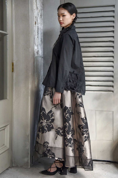 Trelise Cooper - Enter The Bloom How Bow Can You Go Skirt in Taupe/Black