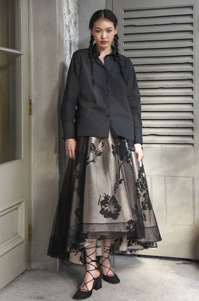 Trelise Cooper - Enter The Bloom How Bow Can You Go Skirt in Taupe/Black