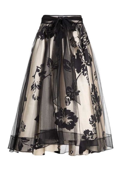 Trelise Cooper - Enter The Bloom How Bow Can You Go Skirt in Taupe/Black