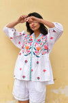 Azure and Indigo - Hummingbird Embroidered Shirt