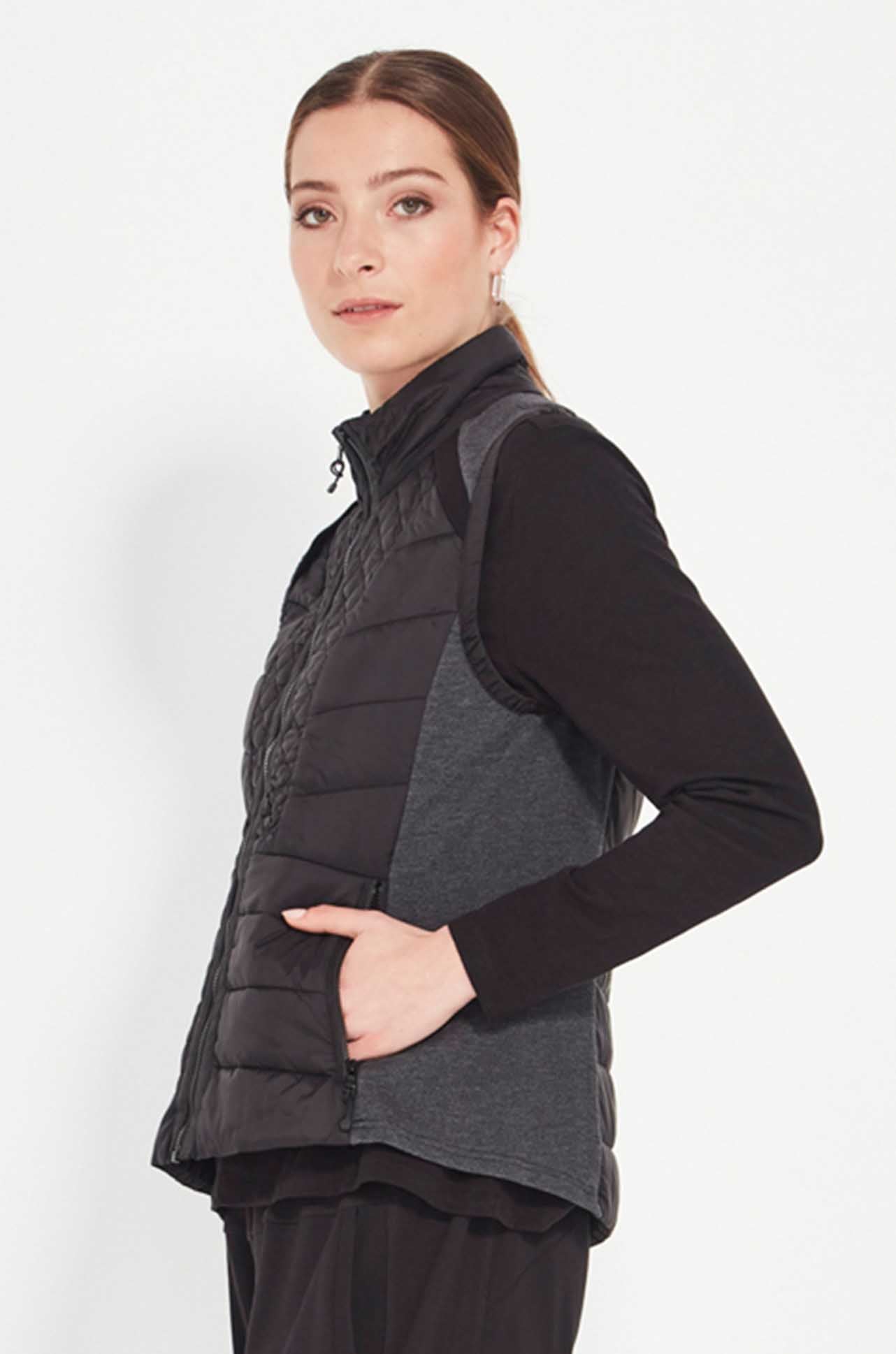 Verge - Idaho Vest in Charcoal Marle