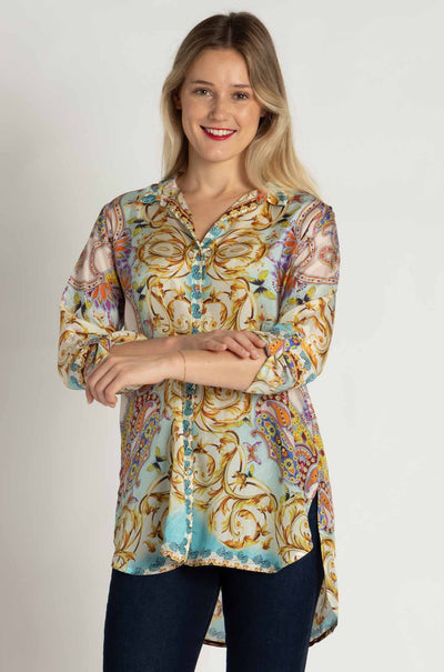 Johnny Was - Indy Tunic in Scroll Scarf Print