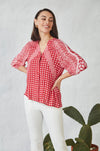 Verge - Inspire Blouse in Red Print