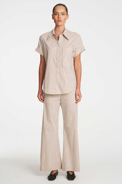 Mela Purdie - Ivy Shirt in Pin Stripe Microprene