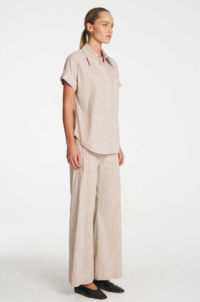 Mela Purdie - Ivy Shirt in Pin Stripe Microprene