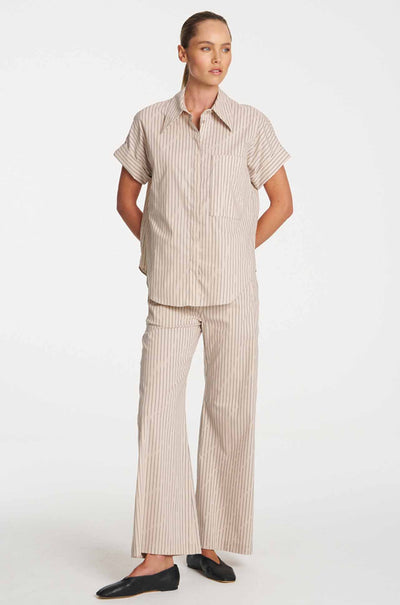 Mela Purdie - Ivy Shirt in Pin Stripe Microprene