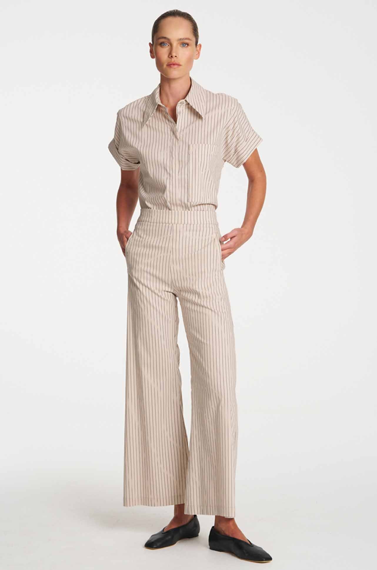 Mela Purdie - Suit Pant in Pin Stripe Microprene