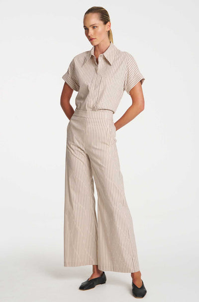 Mela Purdie - Ivy Shirt in Pin Stripe Microprene