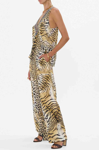 Camilla - Jaguar V Neck Top w/ Knot Back