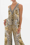 Camilla - Jaguar V Neck Top w/ Knot Back