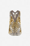 Camilla - Jaguar V Neck Top w/ Knot Back