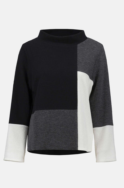 Joseph Ribkoff - Jacquard Knit Colour Block Boxy Top