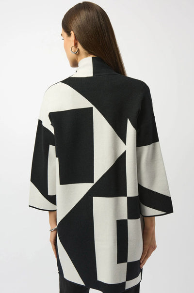 Joseph Ribkoff - Jacquard Sweater Knit Colour Block Cover Up