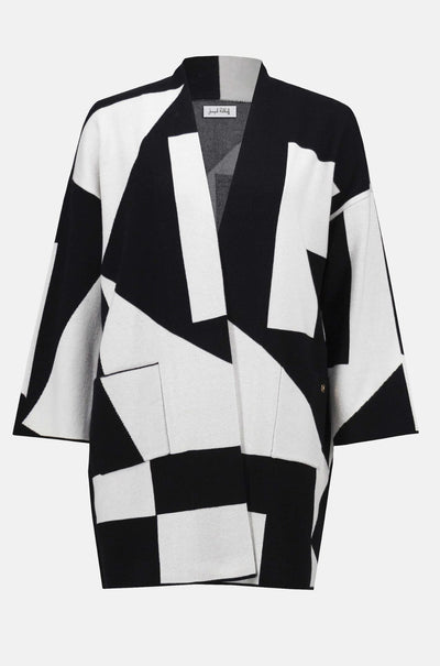 Joseph Ribkoff - Jacquard Sweater Knit Colour Block Cover Up