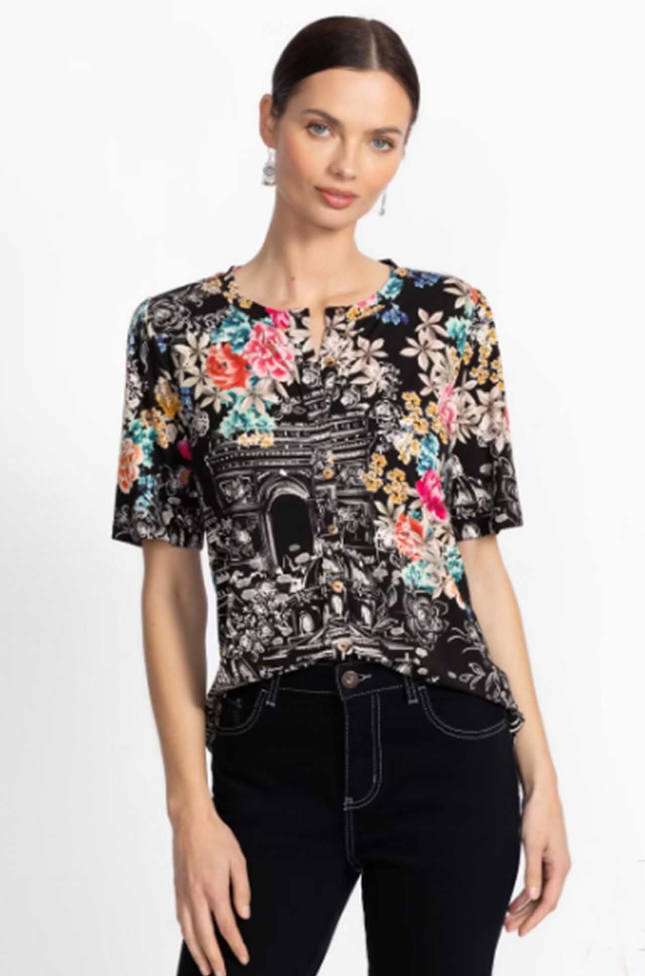 Johnny Was - The Janie Favorite Kimono Sleeve Mandarin Tee