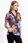 Johnny Was - The Janie Favorite Short Sleeve Swing Polo in Caetana Print