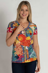 Johnny Was - The Janie Favorite Short Sleeve V-Neck Tee in Liberty Print