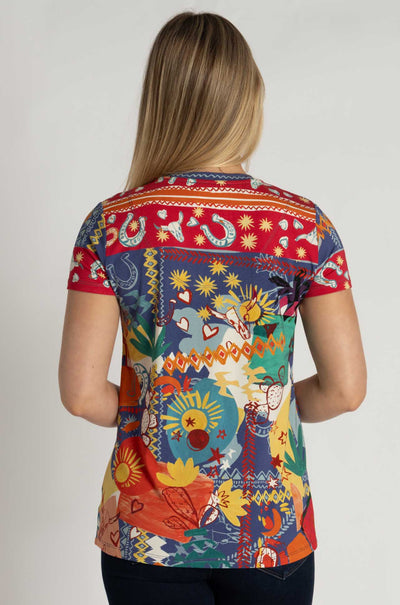 Johnny Was - The Janie Favorite Short Sleeve V-Neck Tee in Liberty Print