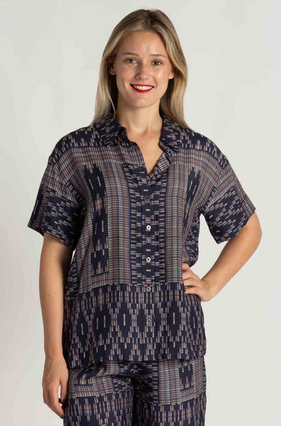 zoe kratzmann - jaunt top in midnight aztec