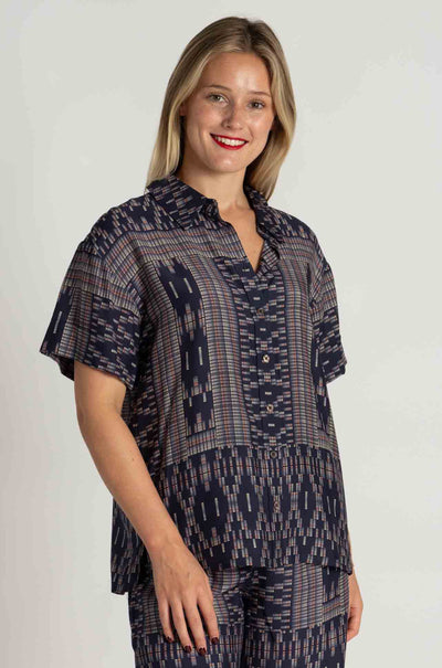 zoe kratzmann - jaunt top in midnight aztec