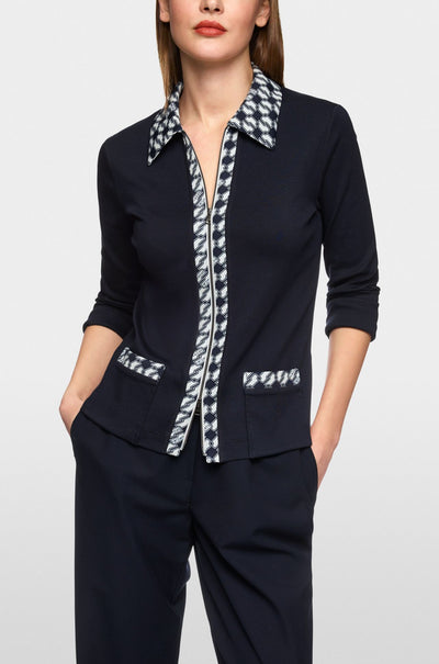Marc Cain - Jersey Jacket with Cube Print Details
