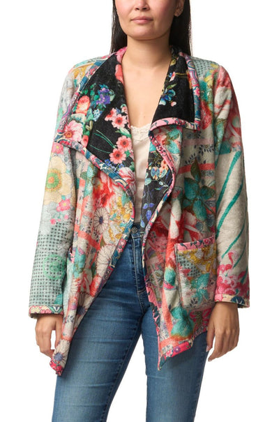Johnny Was - Joan Wrap Reversible Sherpa Jacket in Akki