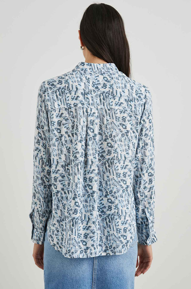 Rails - Josephine L/S Button Down in Blue Abstract
