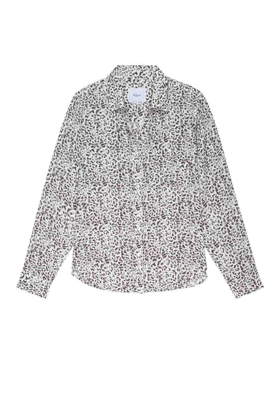 Rails - Josephine L/S Button Down in Charcoal Watercolour Cheetah
