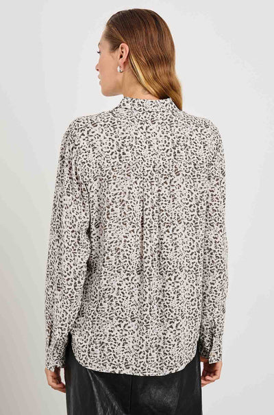 Rails - Josephine L/S Button Down in Charcoal Watercolour Cheetah