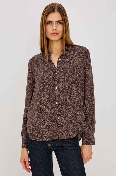 Rails - Josephine LS Top in Cocoa Mini Cheetah