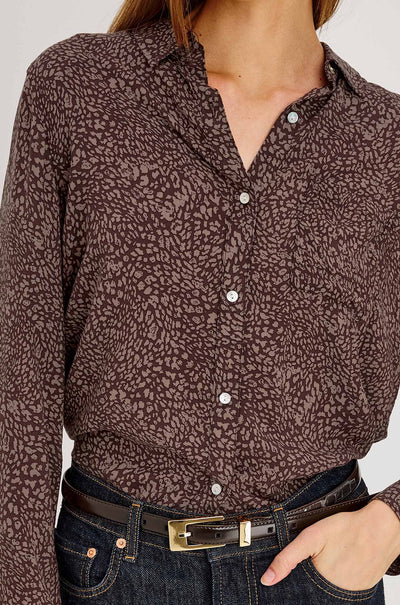 Rails - Josephine LS Top in Cocoa Mini Cheetah