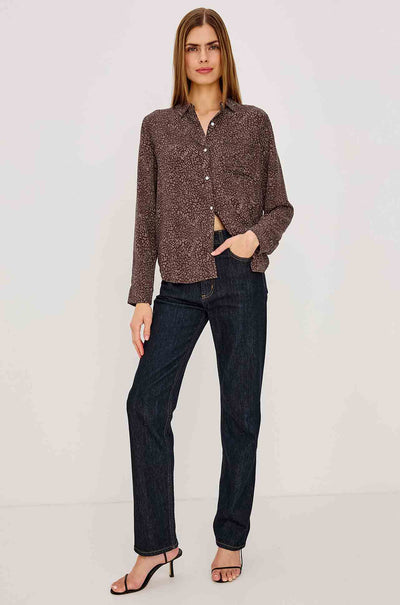 Rails - Josephine LS Top in Cocoa Mini Cheetah