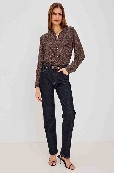 Rails - Josephine LS Top in Cocoa Mini Cheetah