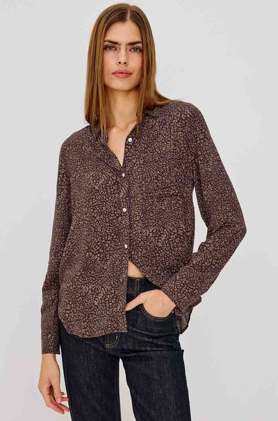 Rails - Josephine LS Top in Cocoa Mini Cheetah