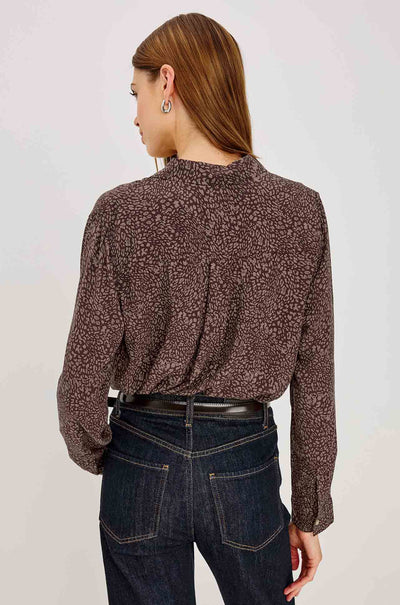Rails - Josephine LS Top in Cocoa Mini Cheetah