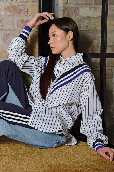 Cooper - We Mean Business Just A Little Rib Shirt in Blue Stripe